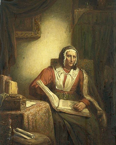 George Gillis Haanen Old Woman Reading oil painting picture